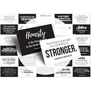 FOCUS AND ZEAL Positive Affirmations Cards | Motivational Cards | Meditation Cards Inspirational Success Quote | Historically Famous Leaders & Innovators | For Men & Women | Business Card Size 30 pcs