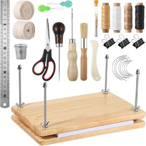 40 PCS KIT Professional Book Kit ، 11.6 × 7.7 بوصة مطبعة ملزمة للكتاب الخشبي ، أدوات ربط الكتب ، مستلزمات ربط الكتب ، مجلد BOOK BOORD BOND BOND STRAP DIY