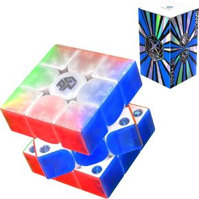 CuberShop GAN 356 ME UV (10th Anniversary Special Edition) Magnetic 3x3 Speed Cube, Gans 2024 Transparent Plastic 10 Anniversary, Smooth & Fast 3 by 3 Collectible, GAN 356 M E (Transparent UV Coated)