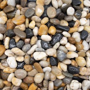 2LB River Rocks 1/2-1IN, Decorative Polished Pebbles, Fish Tank Aquarium Gravel, Natural Colors Stones for Bamboo Plants, Flower Pots, Vase Fillers, Indoor Water Fountains, Landscaping, Vase Fillers