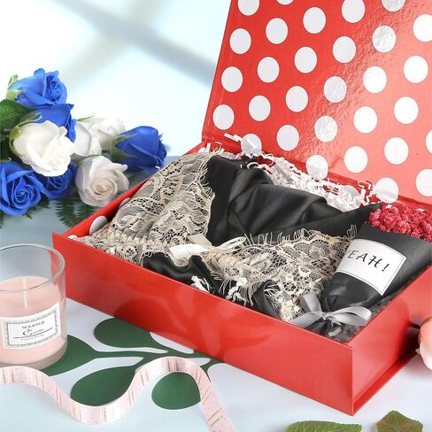 GREEN BEAN Gift Box 13x9.7x3.4 Inches, Large Pink Gift Box with Lid for Presents, Magnetic Gift Box for Clothes, Shirt Gift Box (Glossy Metallic Pink, Dot Design Inside) in Kuwait