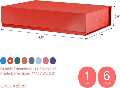 GREEN BEAN Gift Box 13x9.7x3.4 Inches, Large Pink Gift Box with Lid for Presents, Magnetic Gift Box for Clothes, Shirt Gift Box (Glossy Metallic Pink, Dot Design Inside) in Kuwait