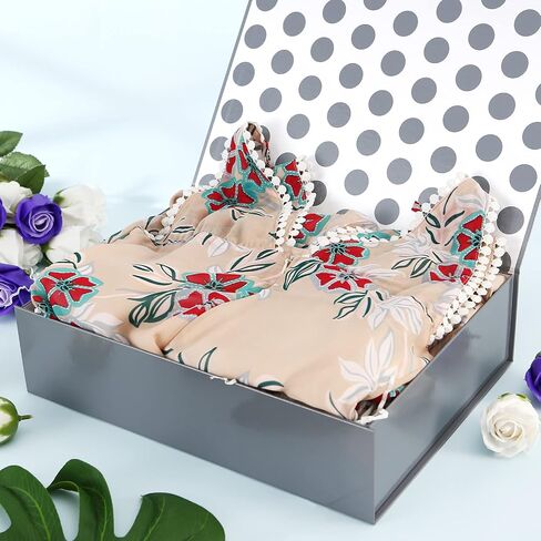GREEN BEAN Gift Box 13x9.7x3.4 Inches, Large Pink Gift Box with Lid for Presents, Magnetic Gift Box for Clothes, Shirt Gift Box (Glossy Metallic Pink, Dot Design Inside) in Kuwait