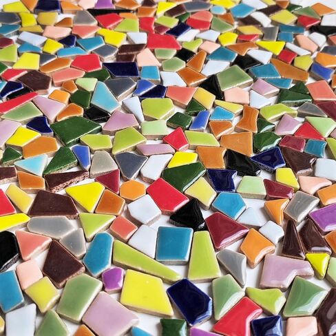 1.1 LB Aonuoao Irregular Ceramic Mosaic Tiles for Crafts, Mosaic Tiles for Crafts Bulk, Mosaic Pieces for Crafts, Stepping Stones, Decoration, and More, DIY Stepping Stone Kit in Saudi Arabia