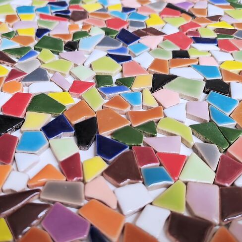 1.1 LB Aonuoao Irregular Ceramic Mosaic Tiles for Crafts, Mosaic Tiles for Crafts Bulk, Mosaic Pieces for Crafts, Stepping Stones, Decoration, and More, DIY Stepping Stone Kit in Saudi Arabia