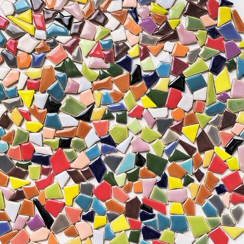 1.1 LB Aonuoao Irregular Ceramic Mosaic Tiles for Crafts, Mosaic Tiles for Crafts Bulk, Mosaic Pieces for Crafts, Stepping Stones, Decoration, and More, DIY Stepping Stone Kit in Saudi Arabia