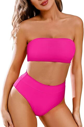 Pink Queen High Waisted Bathing Suits for Women Swimsuit Cheeky High Cut Tummy Control Bikini Bottom Pink Black M in Saudi Arabia