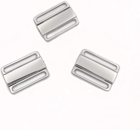 10 مجموعات 3/4 "(20 مم) الفضة النيكل الخالي من الختام Bikini Clasp Flickers Closure 3/4" صدر صدرية واسعة من صنع الخياطة الداخلية (الفضة) in Saudi Arabia