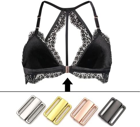 10 مجموعات 3/4 "(20 مم) الفضة النيكل الخالي من الختام Bikini Clasp Flickers Closure 3/4" صدر صدرية واسعة من صنع الخياطة الداخلية (الفضة) in Saudi Arabia