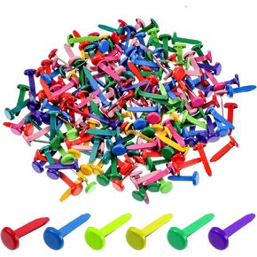 200 PCS Multicolor Paper Fasteners, Mini Brads brads Paper Fasteners Brass Paper Fasteners, Metal Brass Fasteners, Split Pin for Paper Crafts, Scrapbooking, DIY Projects, Office Supplies