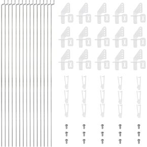 MECCANIXITY 15Set 1.2x500mm Z Push Rods Parts & Nylon Control Horns for DIY RC Car,Boat,Car,Airplane,Helicopter Model Replacement