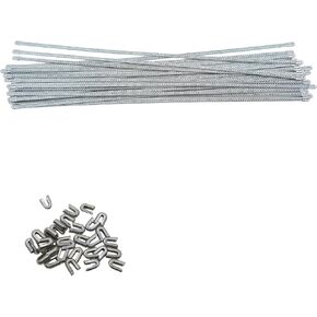 Qiveno 30 Pcs Metal Steel Spiral Corset Boning, 13.7 inch Metal Boning with 24 Steel Boning Tips Structure and Form for Sewing Corset, Making Costume,Hoop Skirt, Collar (5mm Wide)
