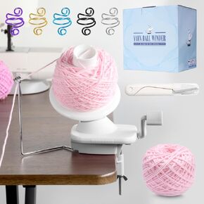 Yarn Ball Winder, Yarn Winder, Yarn Winder for Crocheting, Efficiently Yarn Cake Winder, Yarn Tension Control Ring and Clippers, Sturdy ABS Yarn Winder for Crocheting with Lower Noise (Gray)