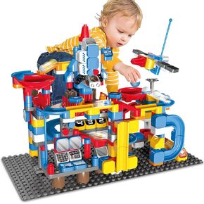 Mostop Marble Run Building Blocks, 292 PCS Classic Big Blocks Educational STEM for Toddler Boys Girls, Marble Maze Race Track Montessori Learning STEM Toys for Toddler Kids Age 3,4,5,6,7,8+