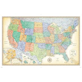 Rand McNally Classic Edition U.S. Wall Map – Laminated Rolled