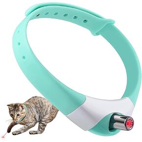 Wearable Cat Collar Laser Toy with Red Light, Interactive Cat Laser Toy for Bored Indoor Cats, Rechargeable Electric Laser Collar Toy for Kitten
