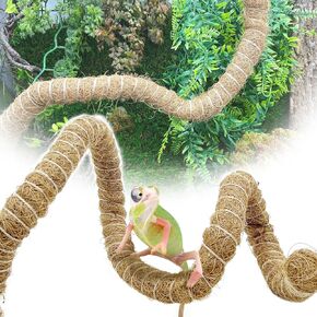 Reptile Vines for Climbing Bendable Reptile Branches 4ft Long Chameleon Jungle Vine Natural Coir Rope Decor Bearded Dragon Tank Accessories Bendy Branch Habitat Decorations for Snake Gecko Frog