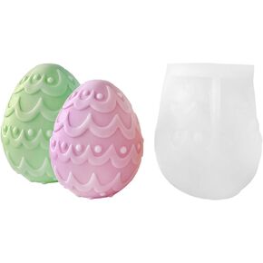 Easter Candle Molds 3D Egg Shaped Resin Casting Mould for DIY Candle Making, Soap, Chocolate, Holiday Decorations