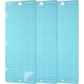 Light Grip 4.5" x 12" Cutting Mat for Glee S501 Cutter, Precision Adhesive Sticky Blue Quilting Replacement Cut Mats Accessories, DIY Cardstock, Vinyl Craft Easy-to-Clean Cutting Mats, 3 Packs