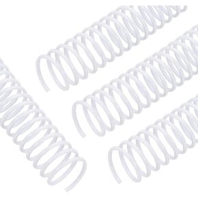PATIKIL 20 Pack Plastic Spiral Binding Coils, 13mm(1/2") Binding Coils 80 Sheet Capacity Spiral Binder Rings 4:1 Pitch for Office Classroom, White