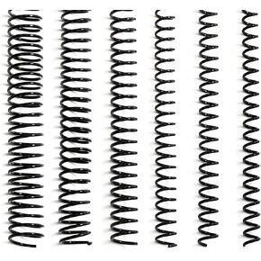 Elsjoy 120 Pack 6 Size Plastic Spiral Binding Coils, 1/4 5/16 3/8 1/2 5/8 3/4 Inch Black Binding Spirals Plastic Coil Binding Spines, Binder Coil Kit in Assorted Sizes for Notebook