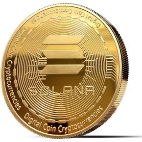 Physical Solana Coin Plated with 24-Carat Gold. A Real Collector‘s Item with Protective case