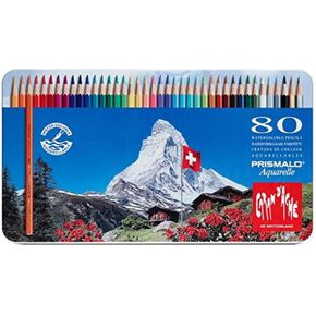 Caran Dache Metal tin with 80 assorted colours