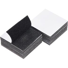 Poen 24 Pcs 4 x 4 Inch Hook and Loop Tape Double Side Heavy Duty Fastener Strips Square Hook and Loop Sheet with Adhesive Hook and Loop Patches for Indoor and Outdoor Use