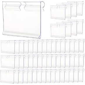 200Pcs Basket Labels Clip On, Plastic Bin Clip Labels Shelf Clip on Labels, Reusable Wire Price Shelf Label Holder Merchandise Sign Display Holder for Card Shop Market Basket( 2.36 x 1.65in)