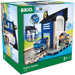 Brio World - 33813 Police Station - Interactive Toy Set for Kids | Enhances Creativity & Imagination | Features Light & Sound Effects | Compatible with Brio Railway | Perfect for Ages 3 and Up
