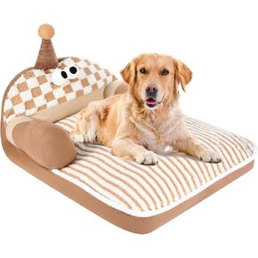 Dog mat for Sleeping, Removable and Washable Dog Bed, Warm in Winter, Universal for All Seasons, Suitable for Dogs, Pets, and Cats-Brown L