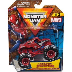 Monster Jam, Marvel Official Spider-Man Monster Truck, Die-Cast Vehicle, 1:64 Scale, Super Hero Kids Toys for Boys Ages 3 and up