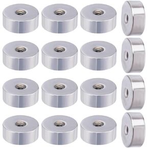 Beebeecraft 1 Box 50Pcs Screw Ball Backs for 20G Threaded Post Stainless Steel Geometry Flat Round Replacement Earring Backs for Jewelry Earring Making Supplies