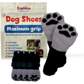 Dog Shoes, Booties, Boots & paw Protectors, Small, Medium and Large Size Dogs. Puppy Shoes for Summer hot Pavement, Snow, rain and Hiking. Anti-Slip Dog Socks for Hardwood Floors, no Lick (L)
