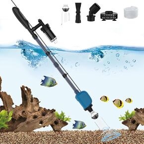 Electric Aquarium Gravel Cleaner, 6 in 1 Automatic Fish Tank Cleaning Tools Suitable for Change Water Wash Sand Water Filter and Water Circulation with 6.5 ft Hose,Big Suction 528 GPH 32W