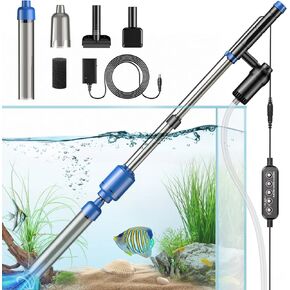 bedee Electric Aquarium Vacuum Gravel Cleaner, Fish Tank Gravel Cleaner for Water Change Wash Sand with Adjustable Water Flow, 3-Grade Control, Timed Off (Blue)
