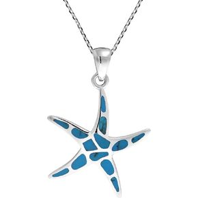 AeraVida Playful Starfish Dance .925 Sterling Silver Pendant Necklace