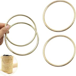 Dracra 4 Pack Presles Round Round Loop Ring Grip Placeming for Crocheted Macrame Bags Craft Handmade Project DIY Making Wardware Supplies