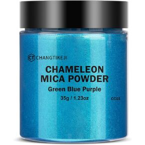 Chameleon Mica Powder,35g Large Capacity,Green Blue Purple Shift Mica Powder for Epoxy Resin,Saturated Color Shifting Pigment Powder for Oil Painting,Eye Shadow,Car Paint