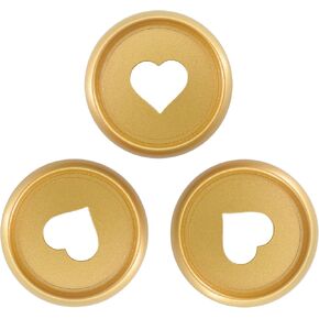 33pcs Expansion Discbound Notebook System Heart Plastic Discs Book Binding Disc Binder Rings Planner Accessories(Gold,1inch/24mm,33 Pieces)