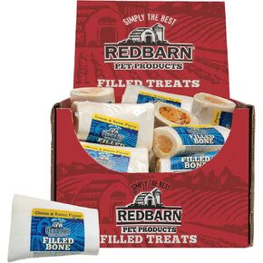 Redbarn Filled Dog Bones, Natural Long-Lasting Dental Treats; Suitable for Aggressive Chewers, Small (3") - 10 Bones (Cheese N' Bacon)