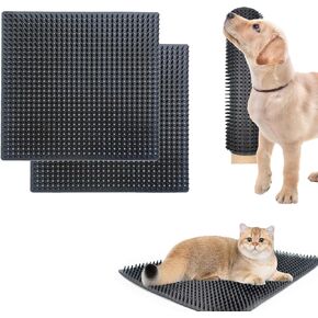 2 PCS Dog Scratching Post Pod ، 11.8 × 11.8 بوصة خدش الخدش ، اللمس الناعم حكة لوحة راحة للكلاب بحصان بقرة غنم ، تدليك الكلب ، فرشاة تدليك الكلب لحصة حصة الخشبية الأرض