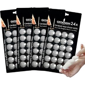 Taper Candle Wax Dots - 96pcs Spiral Candle Sticky Dots White Candle Adapter Small Candles Adhesive,Soft Wax for Any Candle Holder Accessories-White