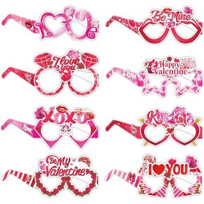 16pcs عيد الحب أقنعة النظارات الحفلات ، وموضوعات الرماة الحفلات ارتداء أقنعة أقنعة الصور الدعائم هدايا عيد ميلاد ، لوازم حفلات عيد الحب