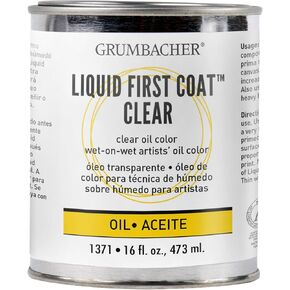 Grumbacher Liquid First Coat for Oil Art Paint Medium, Clear