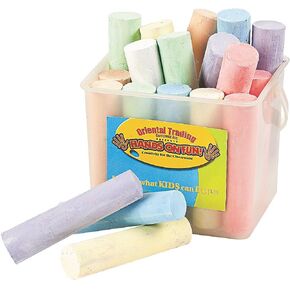 Fun Express Jumbo Sidewalk Chalk - 20 pieces per bucket - Great for Kids Activities - Easter Basket Stuffer