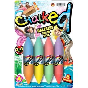 JA-RU Jumbo Double Sided Sidewalk Chalk (1 Pack) Non-Toxic & Washable Colored Chalk for Kids Ultimate Art Set Crayon. Outdoor Street Drawing. Party Easter Basket Stuffers 3529-1