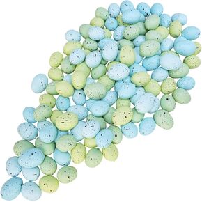 Winlyn 120 Pcs Easter Eggs Artificial Speckled Green Blue Foam Eggs Decorative Eggs 1-1.2" for Easter Party Neutral Spring Home Bowl Fillers Wreath Decor DIY Craft Projects