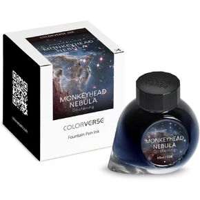 Colorverse Fountain Pen Ink Blue Monkeyhead Nebula Glistening 65ml Dye-Based Ink Project Series