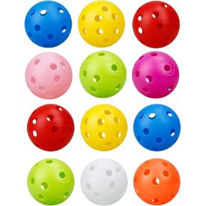 12PCS Value Pack Plastic Ball Cat Toys Balls Without Bells for Indoor Kitten, Gifts for Cats（26 Holes, 42mm）